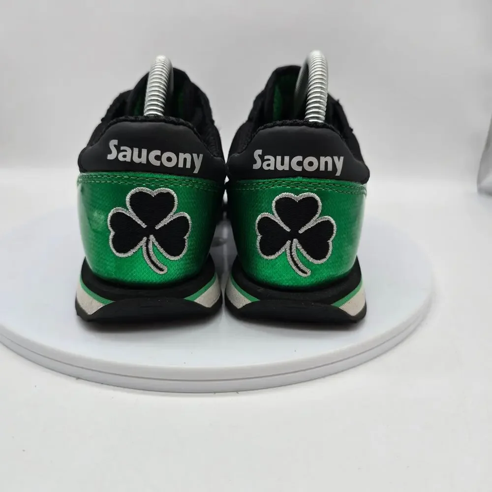 Saucony Jazz Low Pro Shamrock Sneakers Mens Size 7  Women's 8.5 Black and Green